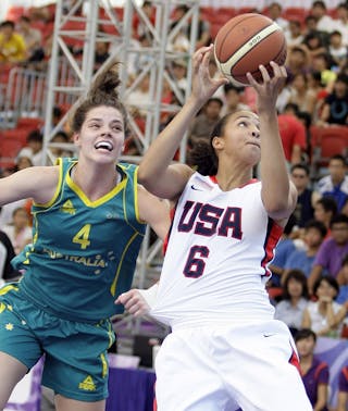 Australia vs USA, Day 8 of the FIBA Basketball 3 on 3, during the Singapore 2010 Youth Olympic Games. 22/08/2010  Girls Semifinal Australia vs USA, Day 8 of the FIBA Basketball 3 on 3, during the Singapore 2010 Youth Olympic Games. 22/08/2010  Girls Semifinal