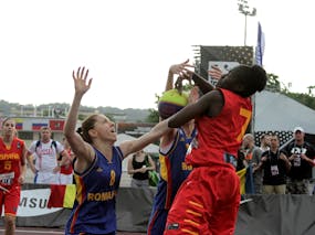Florina Diaconu vs Vanessa Ble. Team Spain vs Team Romania. Team Belgium. 2014 FIBA 3x3 World Championships-women