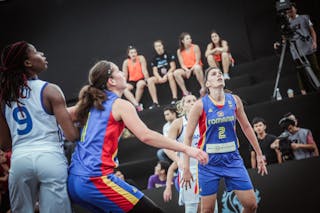 2 Anda Boltașu (ROU) - 1 Marta Fodor (ROU) - 9 Alice Nayo (FRA) - France v Romania, 2016 FIBA 3x3 World Championships - Women, Pool, 12 October 2016