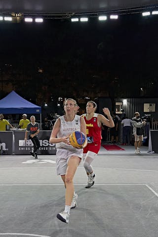 1 Sarah Sagerer (AUT) - FIBA 3x3, World Tour 2021, Mtl, Can, Esplanade de la Place des Arts. Women final Spain vs Austria