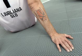 Player tattoo, Team Ljubljana, FIBA 3x3 World Tour Lausanne 2014, 29-30 August.