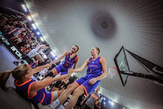 7 Charlotte Van Kleef (NED) - 5 Jacobine Klerx (NED) - 1 Lisa Van Den Adel (NED) - New Zealand v Netherlands, 2016 FIBA 3x3 World Championships - Women, Pool, 14 October 2016