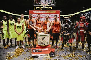 Team Novi Sad, ceremony, winner of the FIBA 3x3 World Tour Tokyo Final 2014, 11-12 october