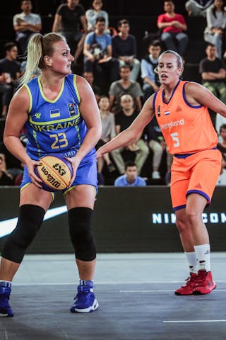 5 Jacobine Klerx (NED) - 23 Ganna Zarytska (UKR) - Netherlands v Ukraine, 2016 FIBA 3x3 World Championships - Women, Pool, 12 October 2016