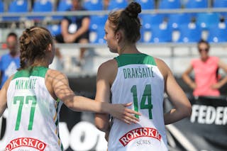 77 Justina Miknaite (LTU) - 14 Gustė Drakšaitė (LTU) - Fiba U18 Europe Cup Qualifier Bari Game 21: Lithuania vs Italy 9-15