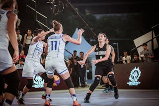 11 Vita Horobets (UKR) - 4 Krystal Leger-walker (NZL) - Ukraine v New Zealand, 2016 FIBA 3x3 World Championships - Women, Pool, 12 October 2016