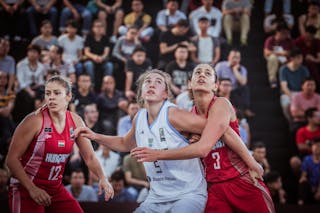 9 Celia Fiorotto (ARG) - 3 Petra Szabo (HUN) - 12 Nóra Ruják (HUN) - Argentina v Hungary, 2016 FIBA 3x3 World Championships - Women, Pool, 13 October 2016