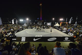 Panoramic view at night 2013 FIBA 3x3 World Tour final in Istanbul
