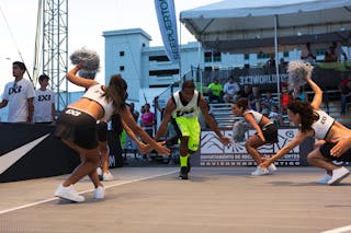 Player entry with cheerleaders at the San Juan Masters 10-11 August 2013 FIBA 3x3 World Tour, San Juan, Puerto Rico. Day 2