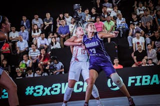 23 Eva Vilarrubla Seira (AND) - 13 Cecilia Toth (HUN) - Hungary v Andorra, 2016 FIBA 3x3 World Championships - Women, Pool, 11 October 2016